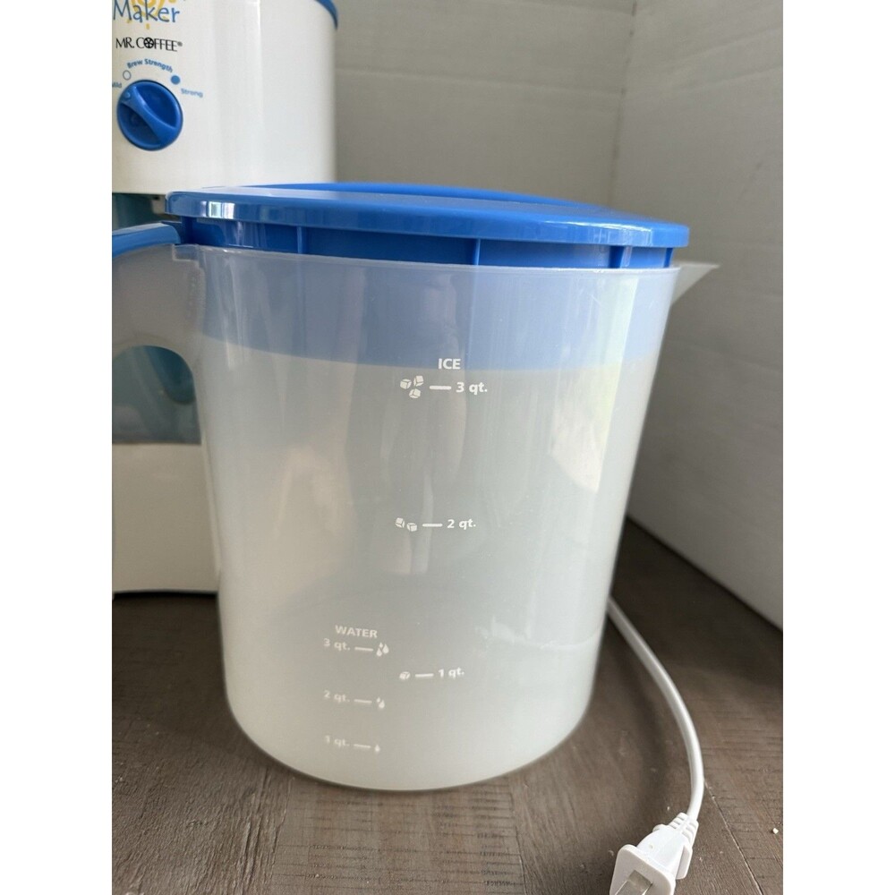Mr. Coffee Iced Tea Maker Brewer Blue TM70 3 Qt. Pitcher W/Lid Tested Works - Picture 3 of 5